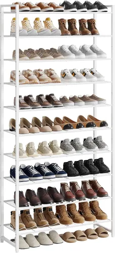 Vista 15 de Nunsino Zapatero de metal, organizador de zapatos de garaje de 6 niveles, con capacidad máxima para 30 pares, estante de almacenamiento de zapatos