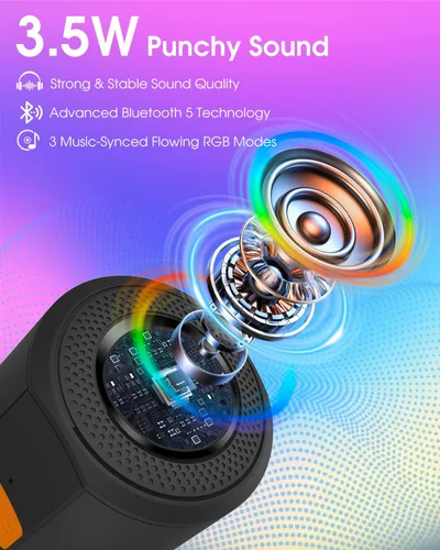 Vista 8 de Pequeños altavoces portátiles Bluetooth inalámbricos con luces, aplique de pared recargable magnético, mini altavoz Bluetooth, 2 en 1 Little Music