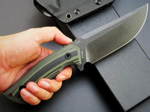 Vista 6 de Eafengrow EF134 Cuchillo de hoja fija, hoja de acero DC53,Cuchillos fijos EDC con mango G10 para trabajar y acampar