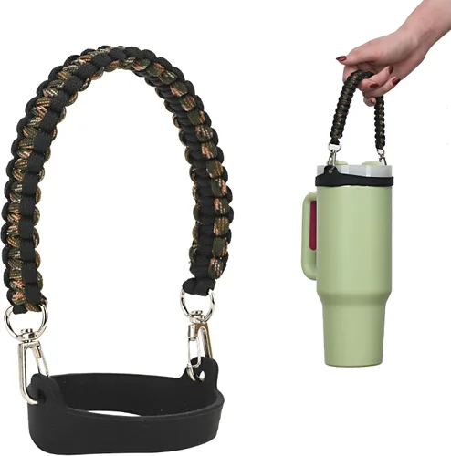 Vista 11 de Wongeto Correa con Asa para Botella de Agua - Compatible con Botella de Agua Stanley - Asa de Paracord para Accesorios de Vaso Stanley