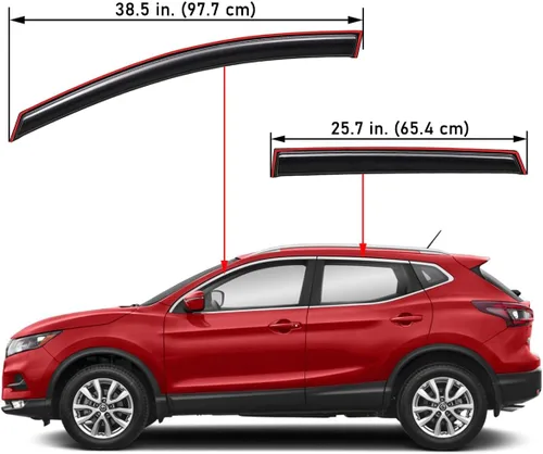 Vista 2 de Lightronic Visera de ventana de ventilación automática con clip extra duradera en canal, compatible con Nissan Rogue Sport 2017-2022, protector