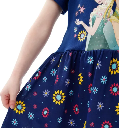 Vista 7 de Disney Frozen Dress Girls Vestido de Anna y Elsa para niñas Vestidos de manga larga de Frozen para niñas
