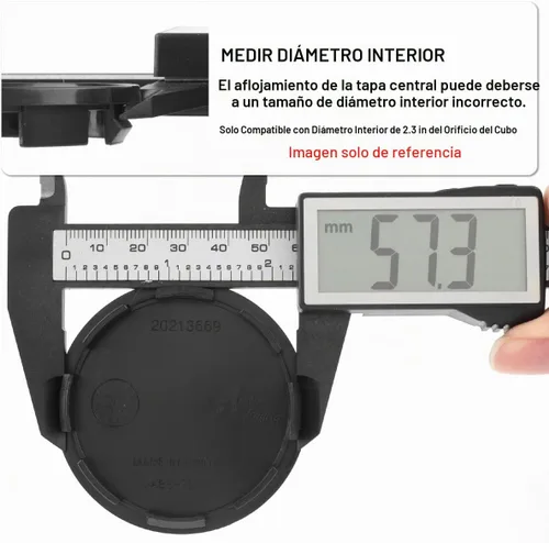 Vista 3 de Tapas cromadas para centro de neumático, 4 piezas de 2.5 pulgadas, Negro
