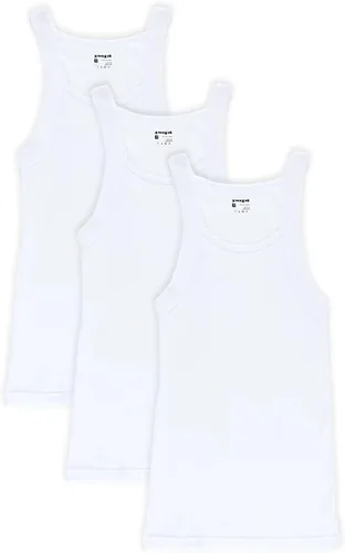 Vista 6 de Papi Paquete de 3 camisetas de algodón con cuello cuadrado para hombre Negro