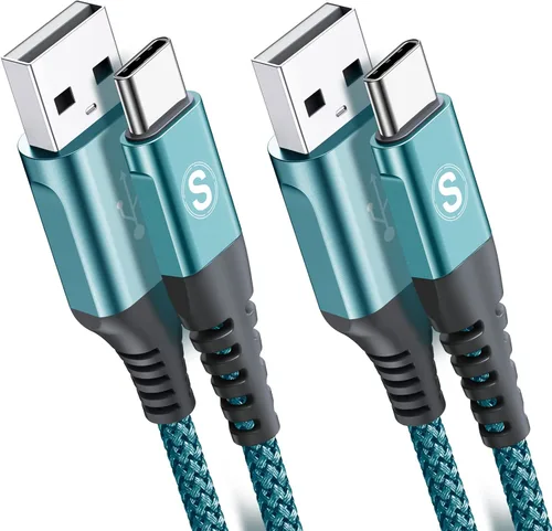 Vista 14 de sweguard Cable USB a USB C [2 unidades, 3.3 pies] de nailon trenzado USB A a tipo C, cable de carga rápida para iPhone 17, 16, 15 Pro Max, Samsung