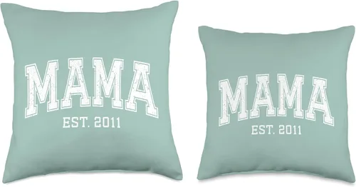 Vista 3 de Mama Est 2011 Custom Mom Personalized Mothers Day Customized Throw Pillow