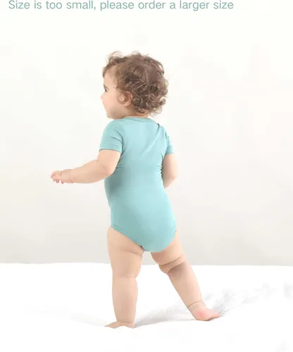 Vista 4 de Conjunto de body sólido de manga corta para bebé, rayón hecho de bambú, recién nacido, niño y niña, paquete de 5