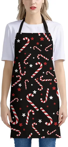 Vista 3 de Dreaweet Delantal de cocina unisex con cuello ajustable de Navidad
