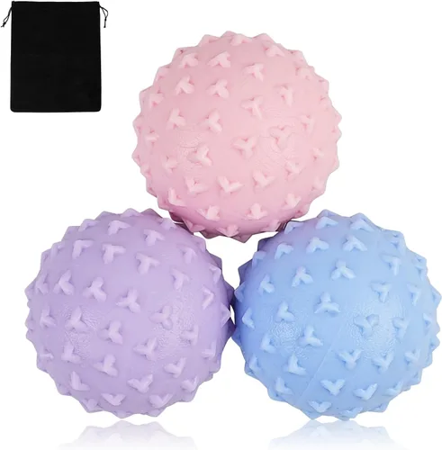 Vista 15 de Pelota de lacrosse de masaje WOVTE para músculos doloridos, hombros, cuello, espalda, pies, cuerpo, tejido profundo, punto de activación, nudos Negro