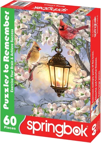 Vista 2 de Springbok Puzzle to Remember - Alzheimer & Demencia Actividad - Rompecabezas de 60 piezas Linterna Primavera - Hecho en Estados Unidos