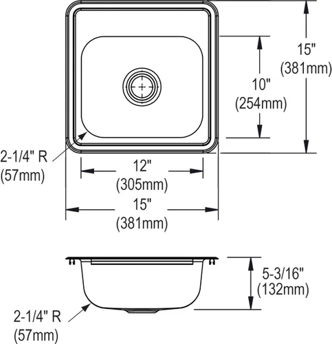Vista 10 de Elkay D11515 Dayton Fregadero de Cocina de Acero Inoxidable de 15" con Instalación Empotrada de Una Sola Cubeta - 1 Orificio para Grifo