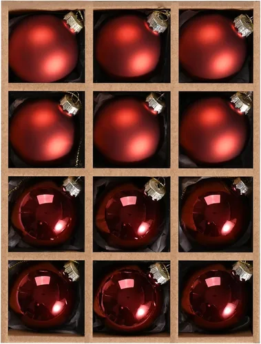Vista 10 de WDS WONDROUS Adornos de bola colgante de Navidad de cristal, 12 bolas Champán