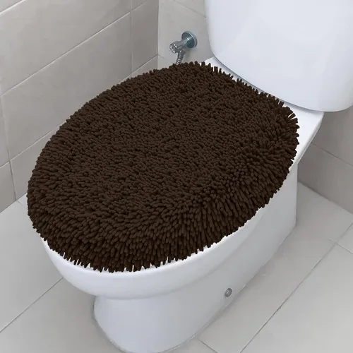 Vista 13 de TREETONE Shaggy - Funda de felpilla para tapa de inodoro de baño, fundas de asiento de felpa ultra suave, esponjosa y absorbente, 19 x 21 pulgadas