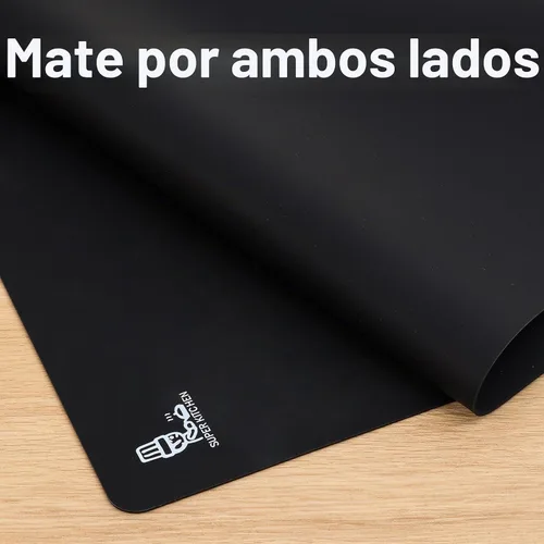 Vista 4 de Thick Silicone Counter Mat Large 23.4"by15.6", Heat Resistant Mat Negro