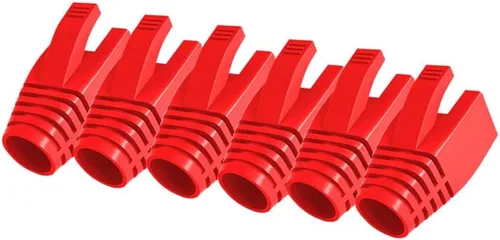 Vista 10 de 50 fundas de alivio de tensión Cat7 Cat7A Cat8, RJ45, cubierta de conector de red modular, tapa de conector de cable, color negro