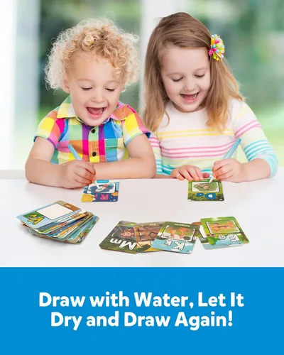 Vista 3 de Coogam Tarjetas del alfabeto para colorear al agua, pintura acuática, dibujo al agua, 26 letras ABC, juguete educativo Montessori, regalo para niños