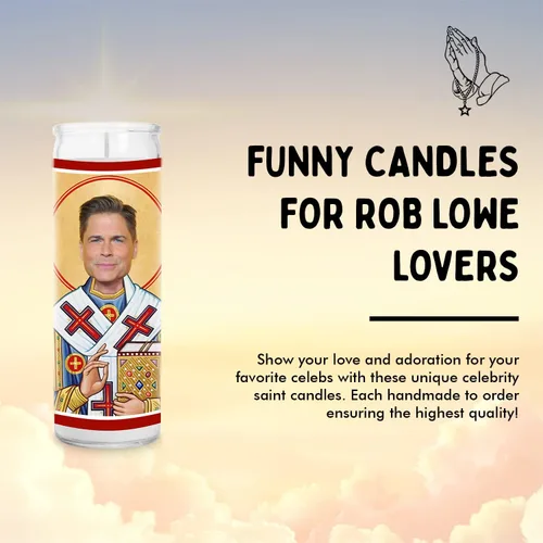 Vista 6 de Rob Lowe - Vela de cera de soja hecha a mano sin perfume, regalo único para parques y recreación, fanáticos de los programas de televisión West Wing