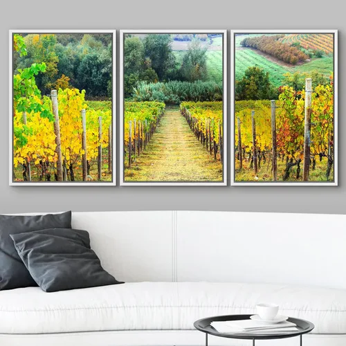 Vista 447 de wall26 Lienzo enmarcado para pared, juego de arte de acuarela pastel, paisaje rural, ilustraciones con formas abstractas, arte moderno, decorativo