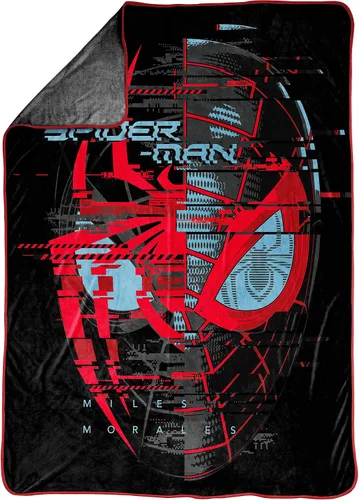 Vista 4 de Jay Franco Marvel Miles Morales Gamerverse Be Greater - Manta para niños, mide 46 x 60 pulgadas, ropa de cama para niños, forro polar súper suave
