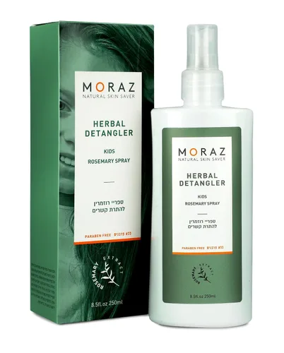 Vista 8 de Moraz Spray desenredante natural para niños con extracto de romero, espray desenredante para todo tipo de cabello, espray desenredante orgánico