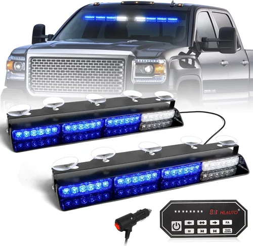 Vista 13 de HLauto Luces Estroboscópicas de Emergencia para Tablero 604N: 2x16.8 pulgadas Luz de Seguridad Ámbar Blanca con Take Down, Barra de Luz