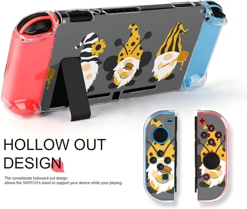 Vista 2 de Bee Gnome with Sunflower Switch Screen Protector Cover Full Accessories Switch Game Case Protection Skin for Switch Console and Joy-Cons