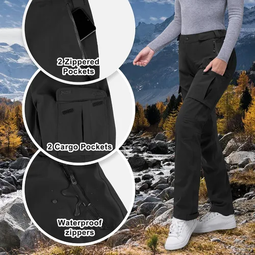 Vista 5 de 33,000ft Pantalones de lluvia para mujer, impermeables, ligeros, transpirables, pantalones de senderismo