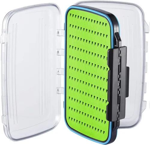 Vista 8 de Gonex Cajas de pesca con mosca para cajas de jig de pesca con mosca de dos caras, caja de pesca con mosca impermeable y ligera, tapa transparente