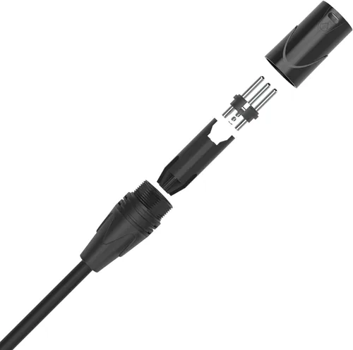 Vista 4 de MFL. Cable DMX de 3 pines XLR macho a hembra de 15 pies para iluminación de escenario, luces DJ 22 AWG 110 ohmios, conector negro, paquete de 4