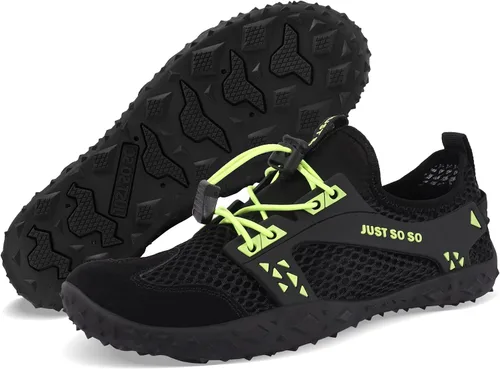 Vista 7 de Zapatos de agua para hombre y mujer, de secado rápido, para playa, natación, surf, barco, deriva, senderismo, yoga, ciclismo, A2 y negro