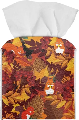 Vista 47 de 250th Anniversary Square Tissue Box Cover Pu Leather Tissue Holder Facial Paper Cover Waterproof Toilet Paper Holder for Bathroom Bedroom Modern