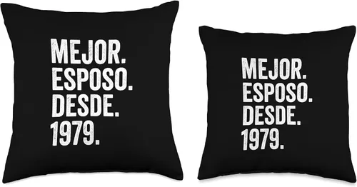 Vista 3 de Mejor Esposo Desde 1979 47th wedding anniversary 47 years Throw Pillow