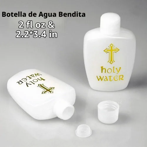 Vista 2 de 5 botellas de agua bendita envases vacíos de agua bendita 2.0 fl oz botella de plástico de agua bendita