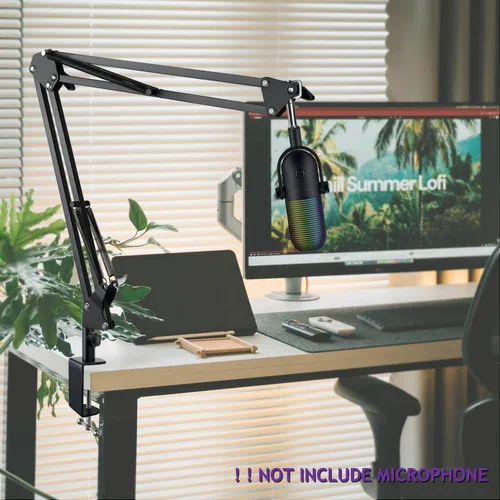 Vista 5 de Brazo ajustable Seiren para micrófono, soporte de micrófono compatible con Razer Seiren X Mini V2 V3 USB Streaming Micrófono para grabación