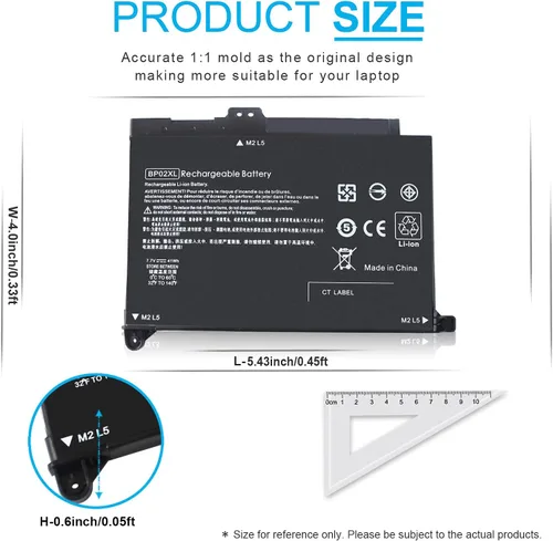 Vista 4 de BP02XL 849909-850 Batería para HP Pavilion 15-au000 15t-au100 15t-au000 15z-aw000 15-au123cl 15-au023cl 15-au091nr 15-au063cl 15-au03cl 0WM 15 US
