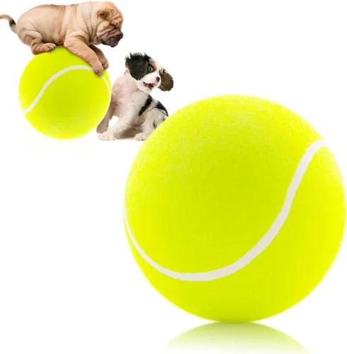 Vista 9 de Banfeng Pelota de tenis gigante para perros de 8 pulgadas, juguetes grandes para mascotas, pelota deportiva al aire libre, juguete interactivo