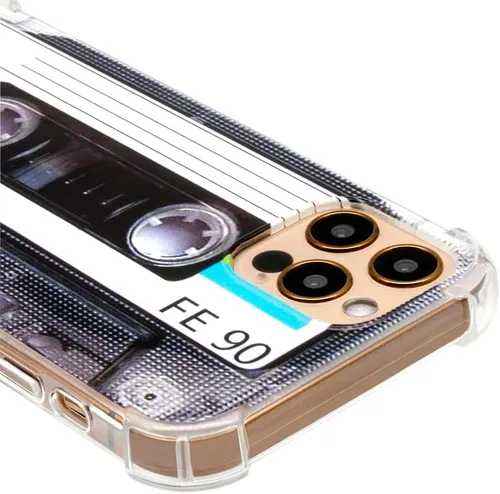 Vista 6 de FAteamll Funda para teléfono con acabado mate, carcasa trasera suave resistente con esquinas reforzadas, TPU suave, carcasa de cinta de casete retro
