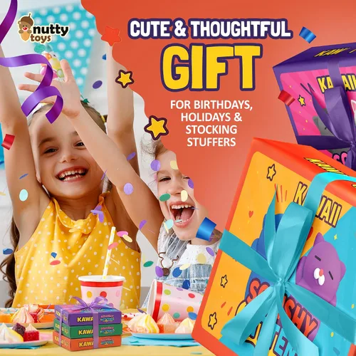 Vista 6 de Nutty Toys Juego de Gatos Suaves - Gatitos Kawaii de Silicona Suave de 2", Juguete Principal para Alivio del Estrés 2025 Regalos Únicos
