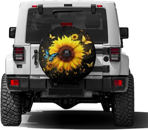 Vista 8 de Delerain Dinosaur Moon - Cubierta de rueda de repuesto para neumáticos, protector solar impermeable para caravana, remolque, RV, SUV, camión