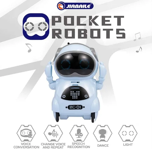 Vista 4 de GoolRC 939A Robot de Bolsillo que Habla, Diálogo Interactivo con Reconocimiento de Voz y Función de Grabación, Canta, Baila, Cuenta Historias, Mini