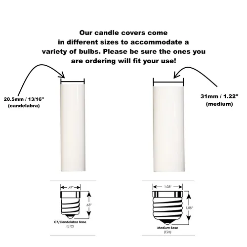 Vista 3 de Creative Hobbies® Kit de accesorios de iluminación para candelabros E-12 enchufes con aisladores de cartón y cubiertas de plástico blanco de 1¾