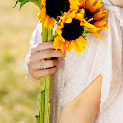 Vista 4 de STARCHENIE Anillo de plata de ley 925 con girasol infinito para mujer, talla 5-10