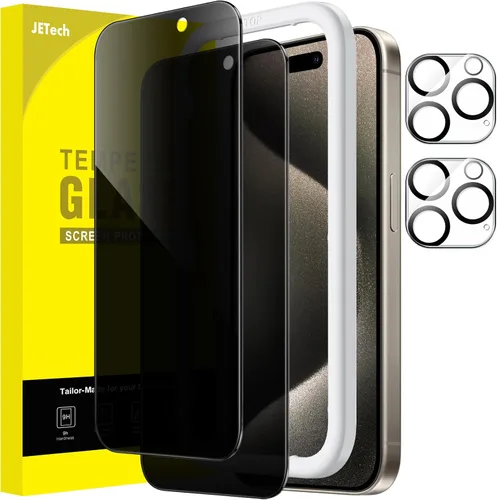 Vista 31 de JETech Protector de pantalla de privacidad para iPhone 11 de 6.1 pulgadas con protector de lente de cámara, película de vidrio templado antiespía