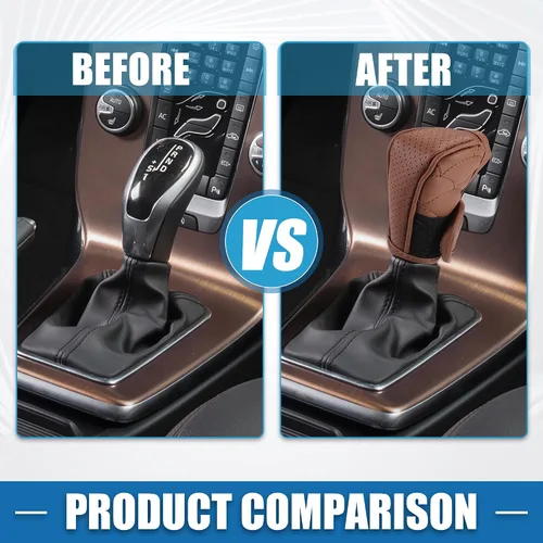 Vista 3 de Funda para pomo de palanca de cambios de automóvil con diseño transpirable, cubierta universal para palanca de cambios interior del vehículo