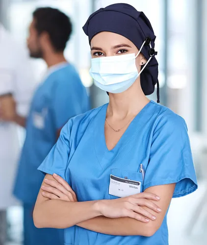 Vista 6 de Gorro de trabajo forrado de satén con botón para mujeres de cabello largo