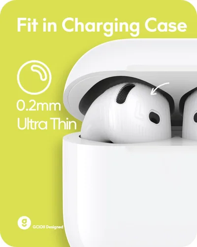 Vista 5 de Gcioii - 3 pares de cubiertas de almohadillas para AirPods 4 [encaja en el estuche], almohadillas de silicona antideslizantes y antiarañazos