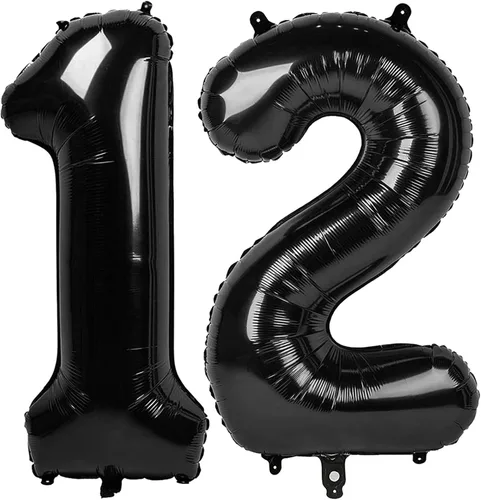 Vista 452 de Globos con números de 40 pulgadas, color negro, para decoraciones de cumpleaños de 10 a 100 años Jumbo 40In & Vibrant Color, With Hanging Holes