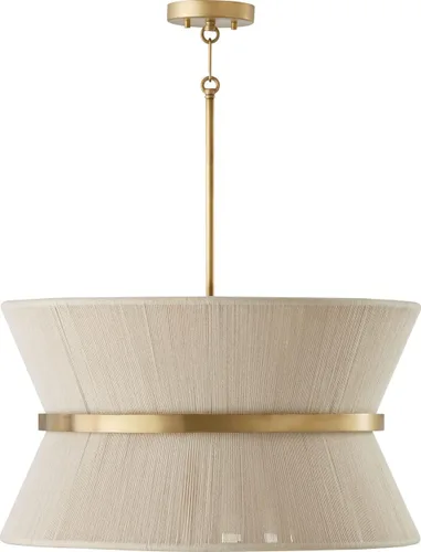 Vista 10 de Capital Lighting 341211NP Cecilia - Lámpara colgante cónica de cuerda natural blanqueada de transición Art Deco Luxe envuelta a mano, 1 luz de 100