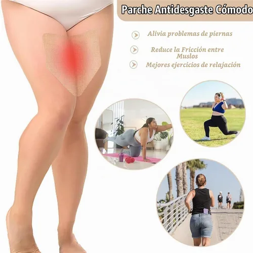 Vista 5 de Adhesivos antirozaduras para el interior del muslo, 20 piezas desechables autoadhesivas para muslos, cinta elástica transpirable para levantar
