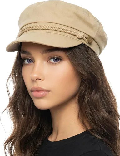 Vista 46 de Funky Junque Gorra de pescador griego, gorra de algodón para panaderos Floral - Denim